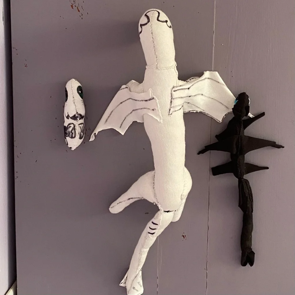 (3) DRAGONS Plush LIGHTFURY, POUNCER, and NIGHTFURY Handmade COLLECTIBLES - Picture 6 of 16